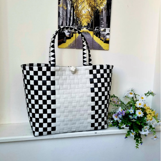 Plaj/Market/Alışveriş  Çantaları Siyah-Beyaz