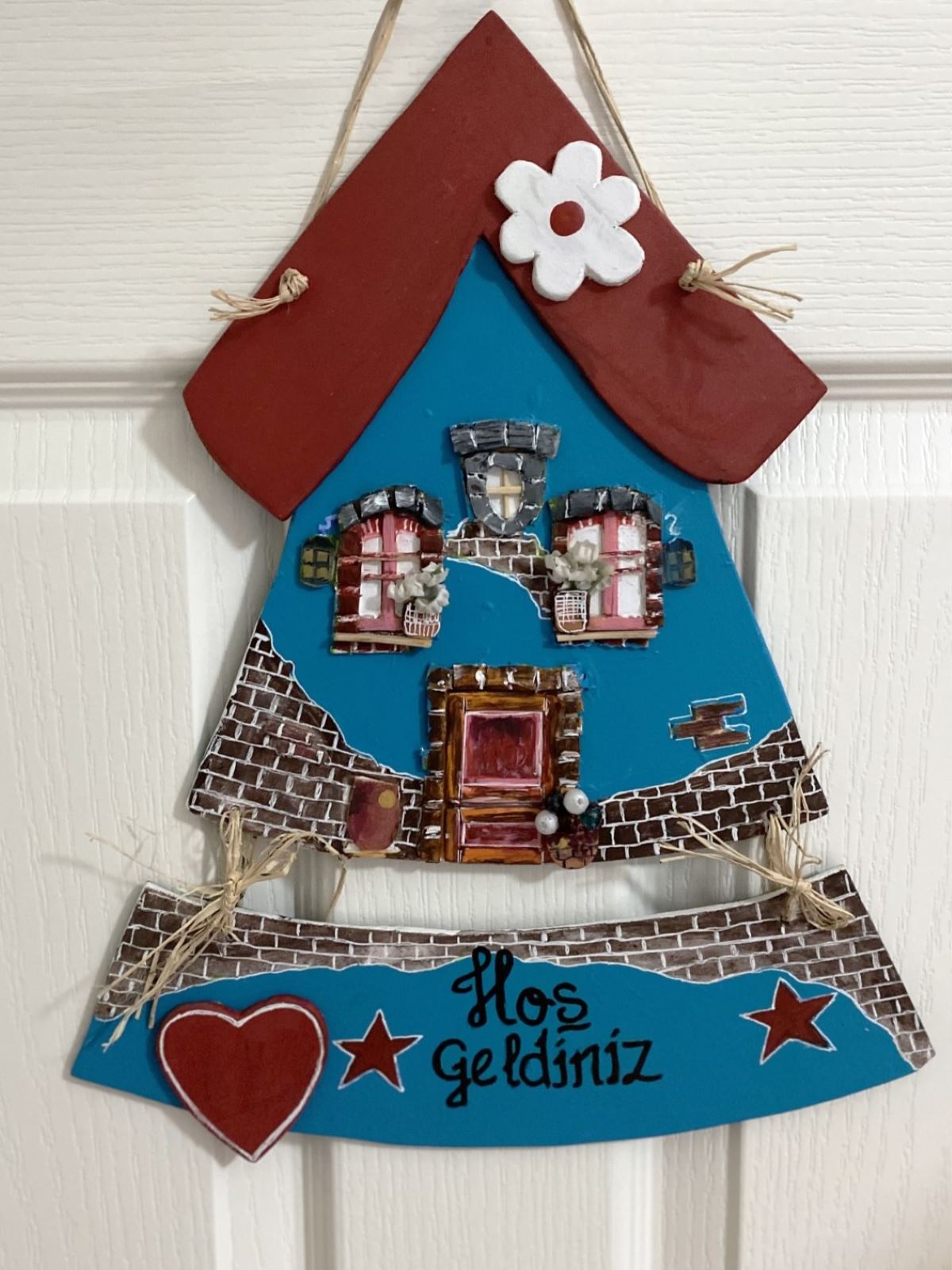 Ev modeli Akrilik Boya Kapı Süsü