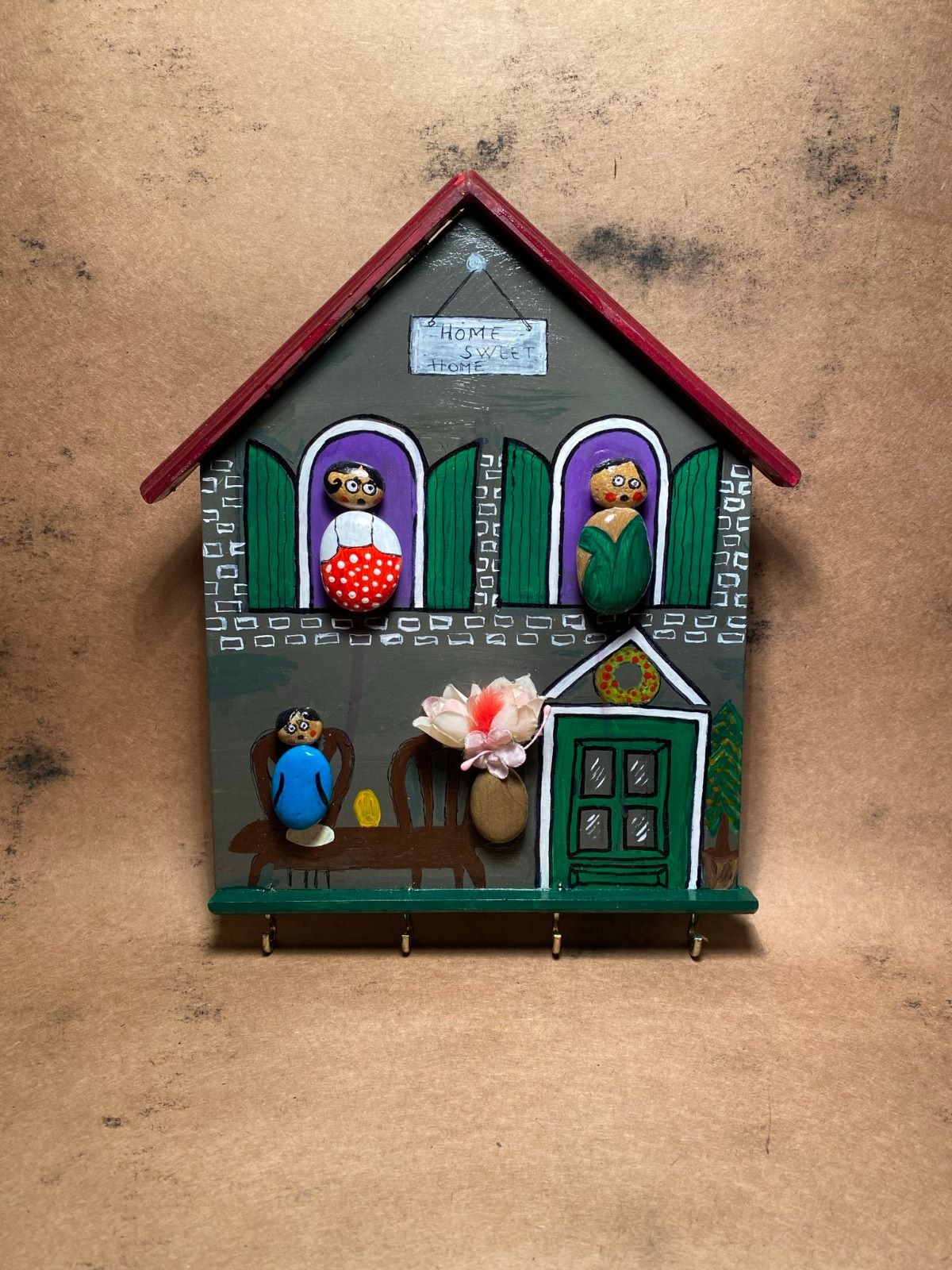 El Yapımı Akrilik Boya Anahtarlık 