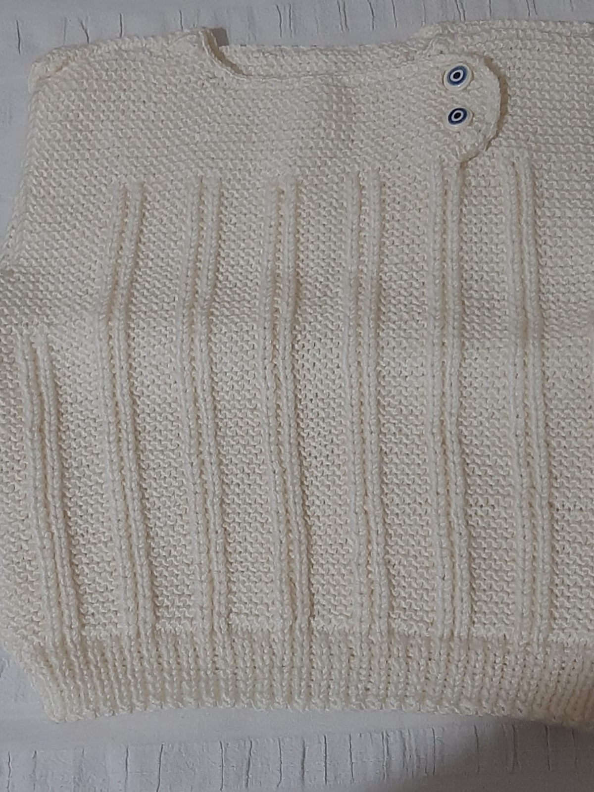 El Örgüsü Bebek Süeter -Beyaz