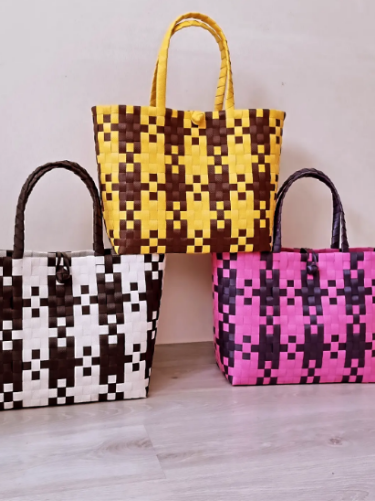 Plaj/Market/Alışveriş Çantaları Sarı-Kahverengi