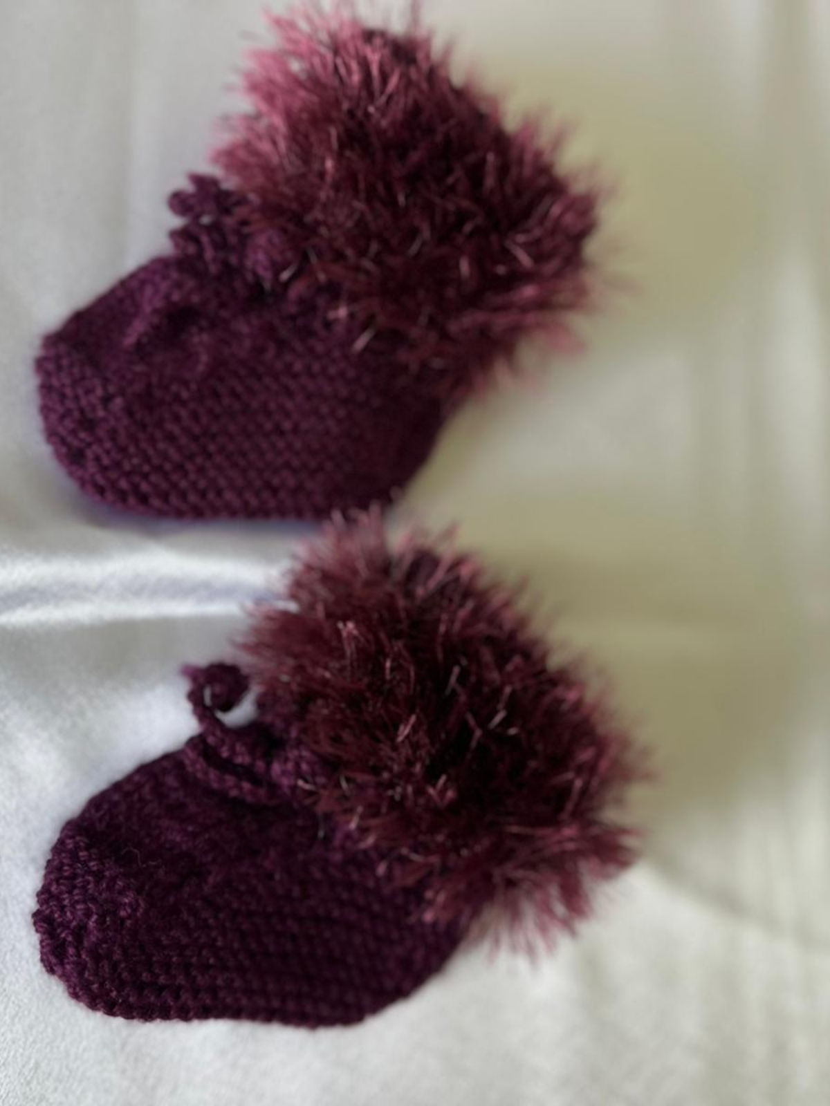 Bebe Yünü Patik-Lila Rengi  ( 0 - 1 yaş)