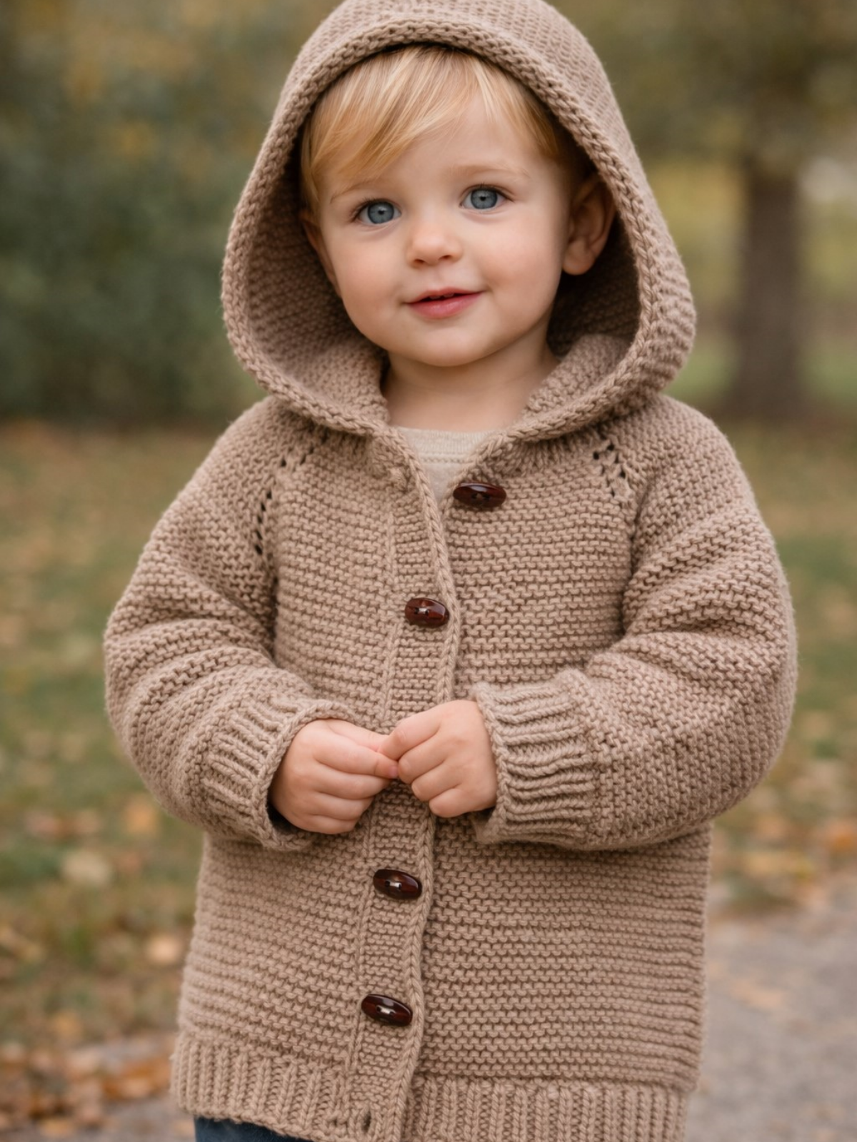 El Örgüsü Bebek Hırka-Sütlü Kahve (1-2 Yaş))