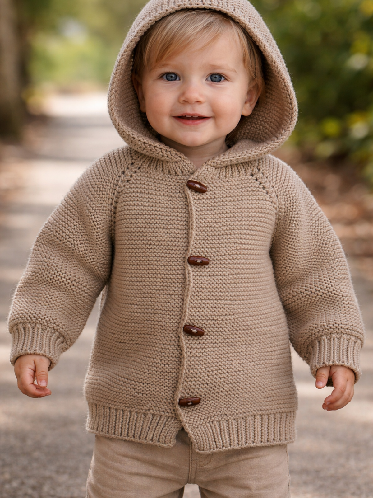 El Örgüsü Bebek Hırka- Kahverengi (1-2 yaş)