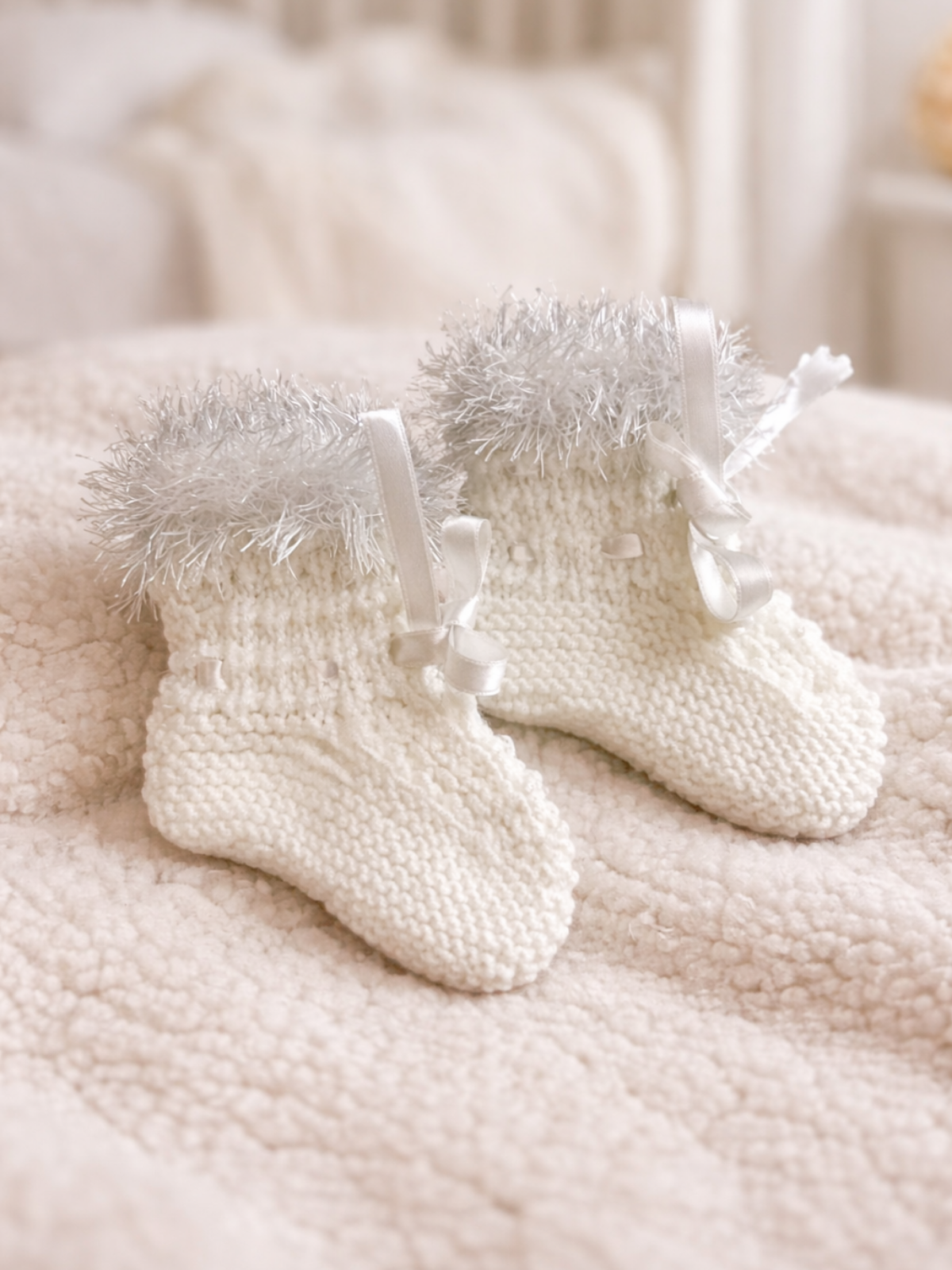 El dokuma Pamuk Bulut Bebek Patik-0-1 yaş