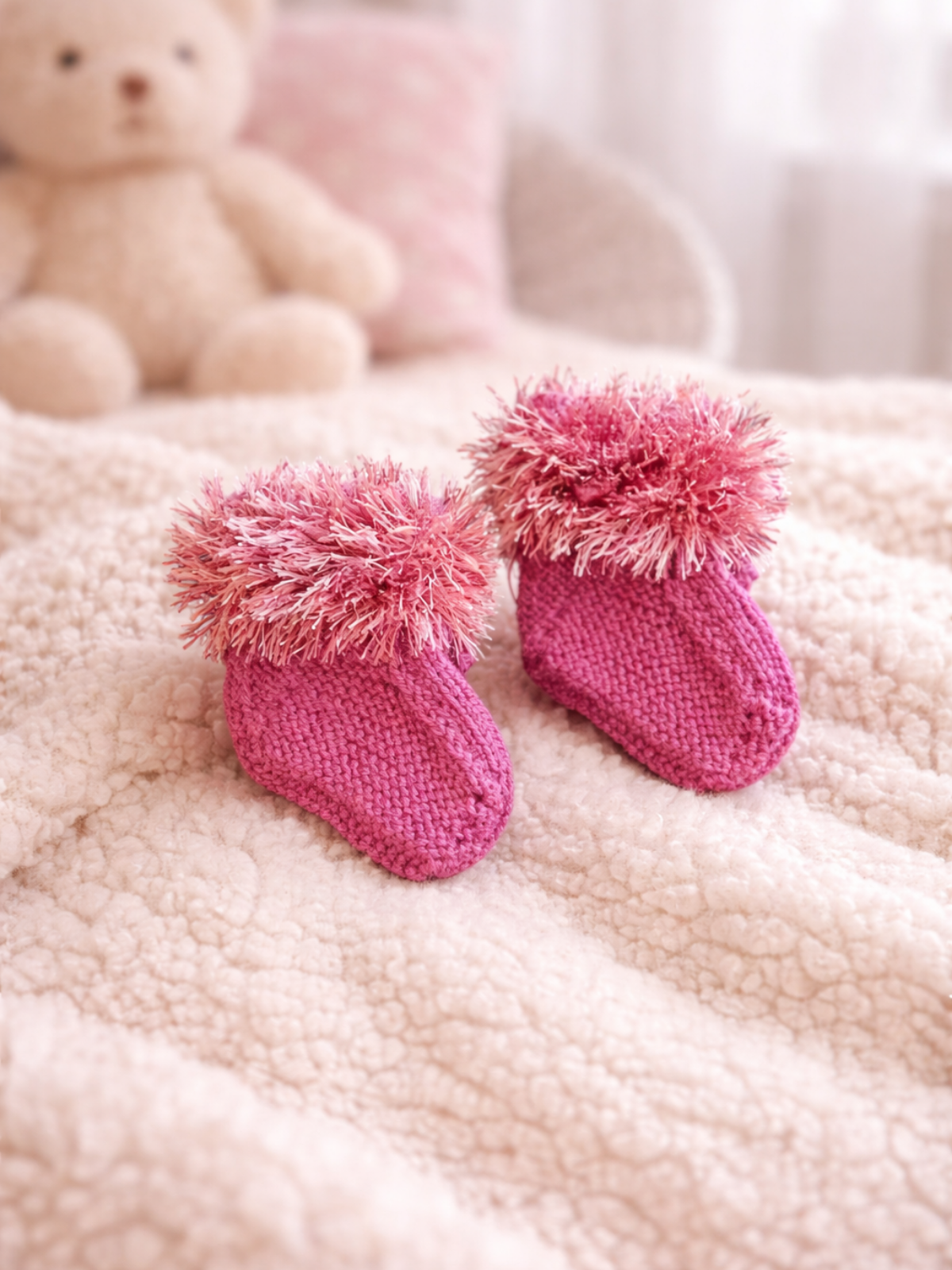 El Dokuma Pembe Rüya Bebek Patik ( 0 - 1 yaş)