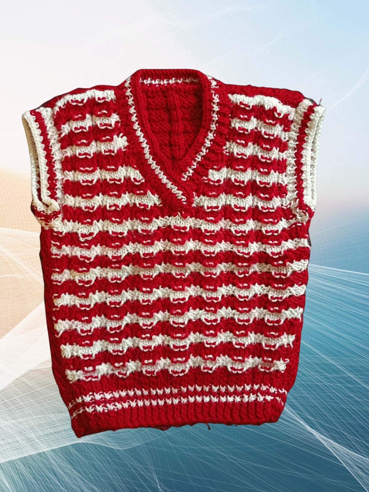 El Örgüsü Kırmızı Masal Bebek Süveteri  0-1 yaş