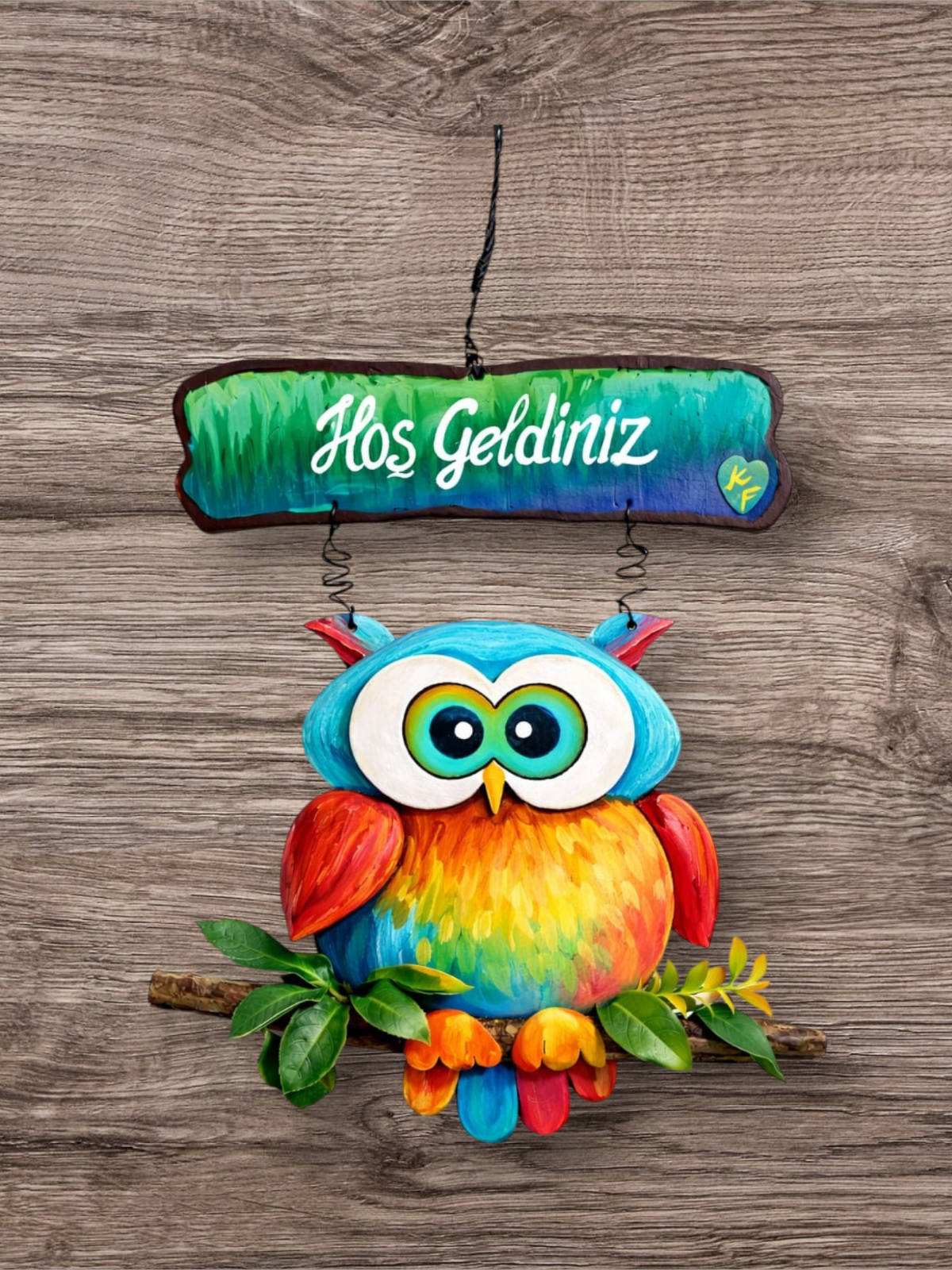 Mutluluk Getiren Baykuş Kapı Dekoru Kapı süsü