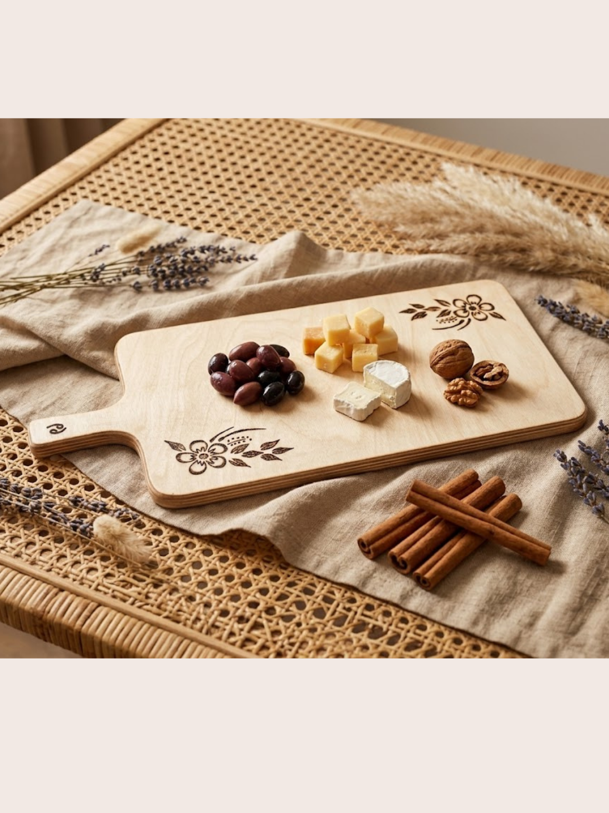 Flora Zarafet Sunum Tahtası,  Dekoratif & Hediye Premium Tasarım)